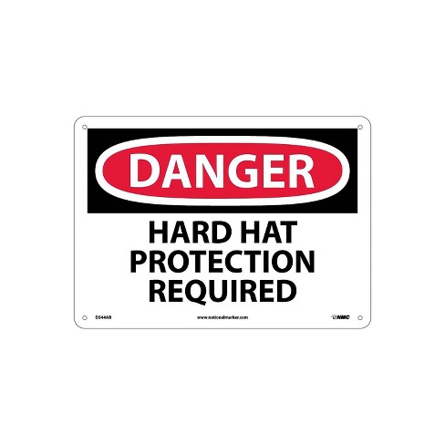 National Marker Danger Hard Hat Protection Required 10X14 .040 Aluminum D544AB - image 1 of 1