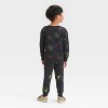 Toddler Boys' Skeleton Halloween Long Sleeve Fleece Crewneck and Jogger Pants Set - Cat & Jack™ Black - 2 of 4