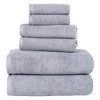 Hastings Home Absorbent Cotton Zero-Twist Towel Set - Silver, 6 Pieces - 3 of 4
