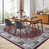 Acekool 5x7 Washable Area Rug, Vintage Distressed Non-Slip Low Pile Carpet, Foldable, Stain Resistant for Living Room, Bedroom, Black - 4 of 4