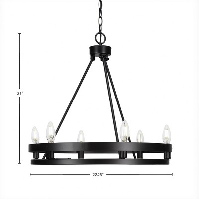 Toltec Lighting Belmont 6 - Light Chandelier in  Matte Black