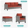 Sonkuki 5-Piece Outdoor Patio Conversation Sofa Set Rattan Wicker Patio Furniture Set with Cushions, Widen Armrest - 2 of 4