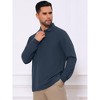 INSPIRE CHIC Men's Classic Solid Color Long Sleeves Basic Golf Polo T-Shirts - 4 of 4