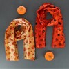 CTM Women's Pumpkin Jack O Lantern Halloween Lightweight Satin Scarf - 3 of 3