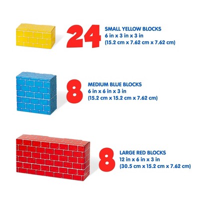 Jumbo Cardboard Building Blocks Set in Red, Blue, Yellow