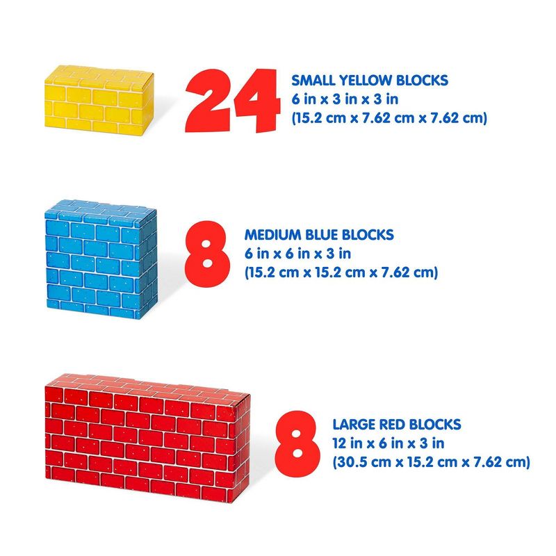 Melissa & Doug Lightweight Jumbo Cardboard Building Block Set - 40pc, 5 of 12