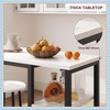 Jojoka 3-Piece Bar Table and Chairs Set with Storage, Industrial Bistro Dining Set for Kitchen, White Wood & Black Metal Frame, White - 3 of 4