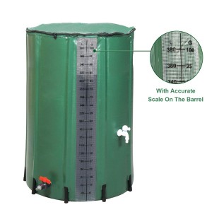 NAYSAYE Rain Barrel 100 Gallon Green PVC Foldable Water Collection Container with Spigot for Garden Use, Green, 27.56"*27.56"*38.58" - 1 of 4