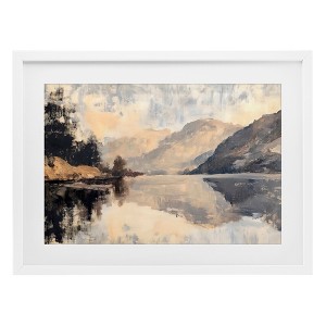 Stupell Industries Brushed Mountain Reflection Framed Print Under Glass - 1 of 4