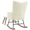 vidaXL Rocking Chair with a Stool Cream White Velvet - 4 of 4