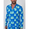 RuffleButts SoftSnooze Gender Inclusive Holiday Adult Button Up Pajama Set - 3 of 4