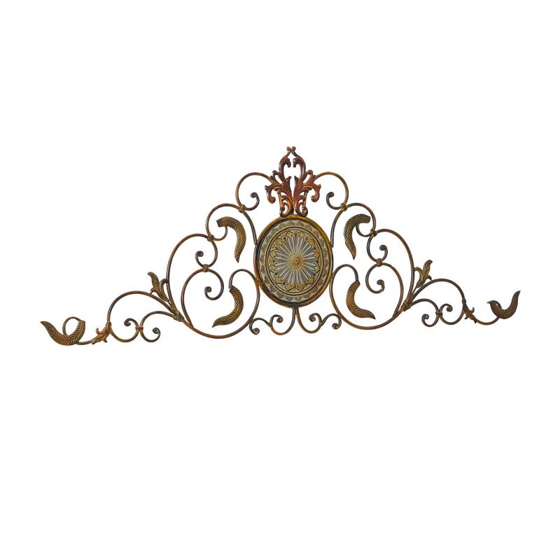 Metal Scroll Wall Decor with Embossed Details Gold - Olivia &#38; May, 5 of 6