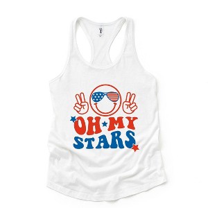 Simply Sage Market Women's Oh My Stars Smiley Face Racerback Tank - 1 of 4