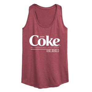 Women's Coca-Cola Drink Coke Enjoy Graphic Racerback Tank - Heather Burgundy - X-Large - 1 of 4