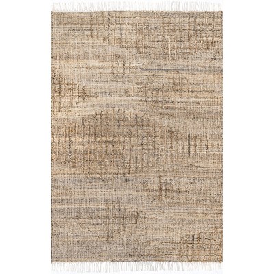 Nuloom Flor Flatweave Tassled Jute Indoor Area Rug Color Natural Size 5' x 8'