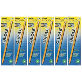 Dixon® Oriole® Wood-Cased Pencils, #2 HB Soft, Pre-Sharpened, Yellow, 12 Per Pack, 6 Packs