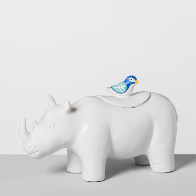 Rhino Ceramic Cookie Jar White - Opalhouse™