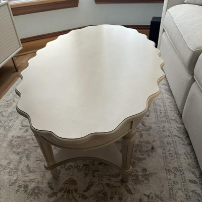 Coffee Table Off White - Acme Furniture: Carved Wood Legs, Antique