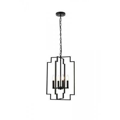Elegant Lighting Rosenfeld 4 lights pendant in black