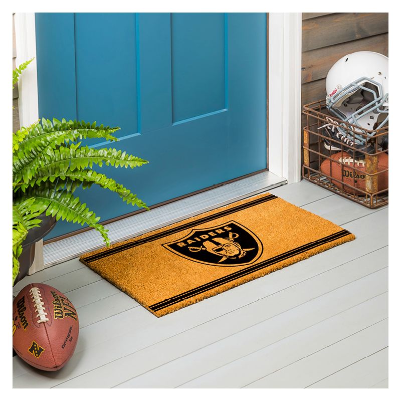 Evergreen Las Vegas Raiders Logo Turf Mat, Brown- 28 x 16 Inches Indoor Outdoor Doormat, 5 of 8