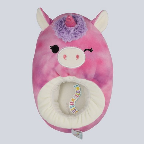 Squishmallows Kids Lola The Unicorn Plush Slippers Berry Purple