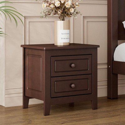 Streamdale 2-Drawer Nightstand For Bedroom, Mid Century Retro Bedside Table With Classic Design
