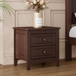 Streamdale 2-Drawer Nightstand For Bedroom, Mid Century Retro Bedside Table With Classic Design - 1 of 4