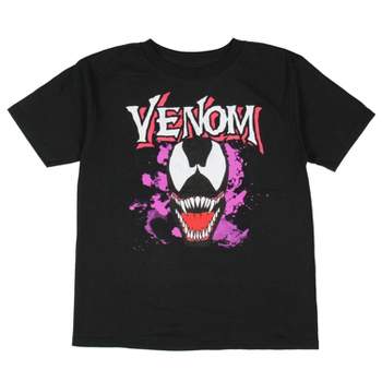 Marvel Boys' Venom Fangs Of Fury Vicious Grin Graphic Print T-Shirt