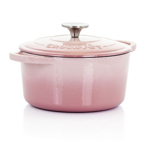 Beautiful 2 qt Cast Iron Heart Dutch Oven, Pink