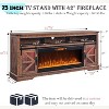 SinCiDo Fireplace TV Stand for 85" TV, w/ Sliding Barn Doors, Remote Control Adjustable 3D Fireworks and LED Lamp, w/ 42" Electric Fireplace TV Stand - 3 of 4