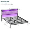 Besiost Platform Bed Frame with Charging Station, Bedframe with LED Light - 4 of 4