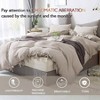 King Size Duvet Cover Khaki, 3 - Piece Soft Microfiber Set with Bowknot, 104x90 Inch, 2 Pillowcases Pinkish Under Warm Light - 3 of 3