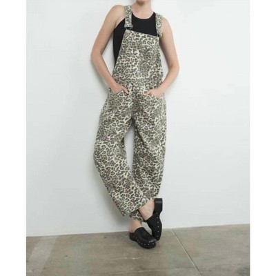Women's Leopard Print Slouchy Overalls - Aaron & Amber
