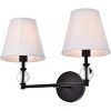 Elegant Lighting Bethany 2 lights bath sconce in black with white fabric shade - image 3 of 4