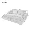 NicBex Oversized Sofa Bed with 2 USB Ports,86.5" Loveseat Sofa with 2 Cup Holders and 2 Throw Pillows for Bedroom,Living Room - 3 of 4