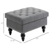 NicBex Rectangular Velvet Storage Ottoman Bench,Upholstered Storage Ottoman with Wood Legs,Modern Storage Bench for Living Room,Bedroom - 3 of 4