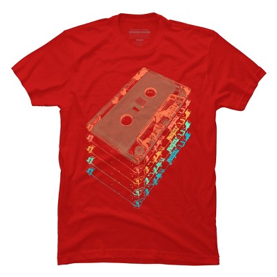 Men's Design By Humans Cassette Tapes By robotface T-Shirt