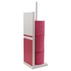 Evideco French Home Goods Freestanding Metal Toilet Paper Holder Reserve 3 Rolls Finish:White - Pink Fuchsia - 3 of 4