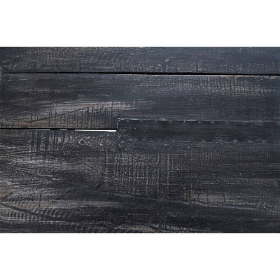 Reclaimed Wood Distressed Blackwashed Folding Console Table