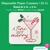 Big Dot of Happiness 25 Ct A Tini Bit Merry Drink Coasters, 4-Inch Disposable Square Paper Coasters, Christmas Cocktail Holiday Candy Cane Martini - 4 of 4