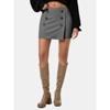 EXLURA Womens Button Bodycon Mini Skirt Sexy Night Club High Waist Elastic Y2K Fall Winter Plaid Skirts - 3 of 4