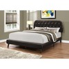 Monarch Specialties Bed, Queen Size, Bedroom, Upholstered, Brown Leather Look, Wood Legs, Transitional - 2 of 4