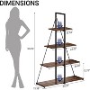 4-Tier Ladder Bookshelf, Multifunctional A-Shaped Bookcase, Storage Organizer, Industrial Metal Frame for Living Room, Home Office - 2 of 4