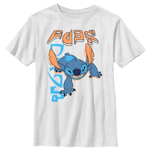 Boy's Lilo & Stitch Crawling Stitch T-shirt - White - Large : Target