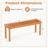 Costway Acacia Wood Outdoor Bench 48" Long Patio Dining Bench with Slatted Seat for Garden - 3 of 4
