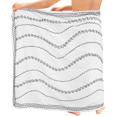 LA LEELA Men's Beachwear Cover Up Swimwear Pareo Wrap Summer Swim Trunk Sarong One Size Snow Solid
