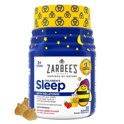 Zarbee's Kid's Sleep Gummies with Melatonin, Drug-Free, Non-Habit Forming - Natural Berry - 50ct