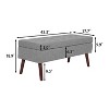 43.3"W Storage Bench for Bedroom, End of Bed Bench, Entryway Ottoman with Solid Wood Legs, Linen/PU Leather Upholstery, 300lbs Capacity - ModernLuxe - 3 of 4