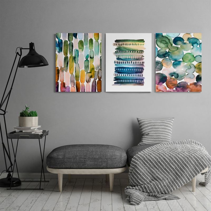 Americanflat Abstract Earth Tone Strokes By Lisa Nohren Triptych Wall Art - Set Of 3 Canvas Prints, 4 of 6