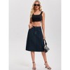 INSPIRE CHIC Women's Denim Elastic Back High Waist Casual Knee Length A Line Jean Skirts - 3 of 4